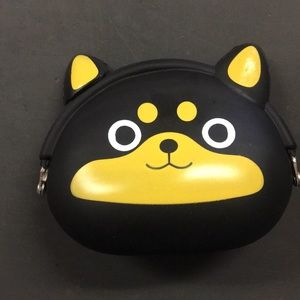 Silicone Black and Tan Dog Coin Purse